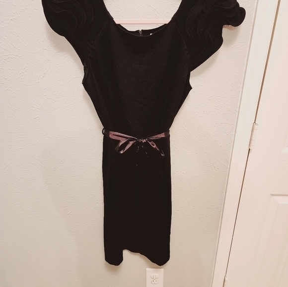 Black MNG by Mango dress with Ruffle shoulders size XL - Picture 2 of 8